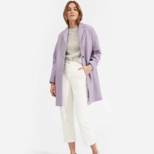 Everlane Cocoon Coat, size zero, purple